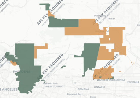 Congressional District 28 results map