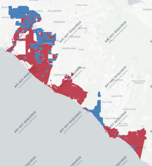 State Senate District 36 results map