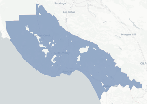 Santa Cruz County map