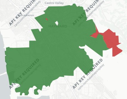 Hayward USD Measure G results map