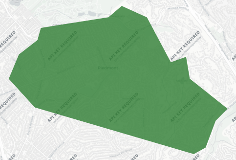 Piedmont Unified School District Measure H results map