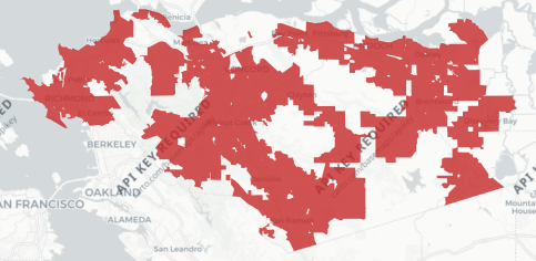 Contra Costa Community College District Measure G results map