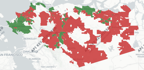 Contra Costa County Measure B results map
