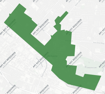 City of La Puente Measure LP results map