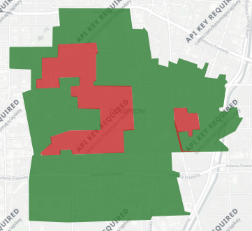 Compton Unified School District Measure CPT results map