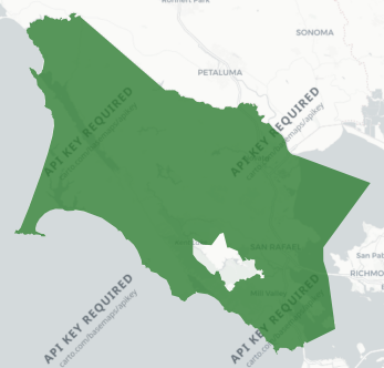 Sonoma-Marin Area Rail Transit District Measure B results map