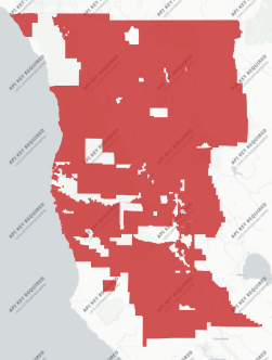 Mendocino-Lake Community College District Measure A results map
