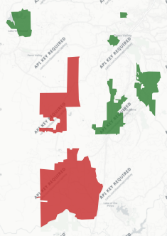 Nevada City School District Measure H results map