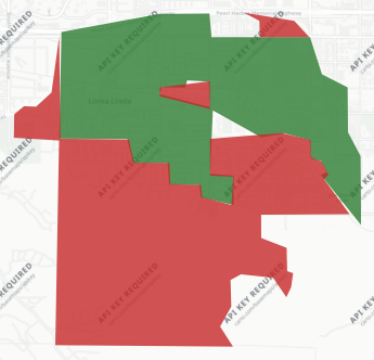 City of Loma Linda Measure X results map