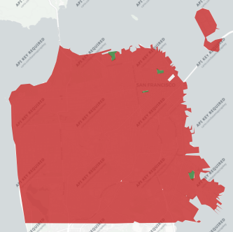 San Francisco City and County Measure C results map